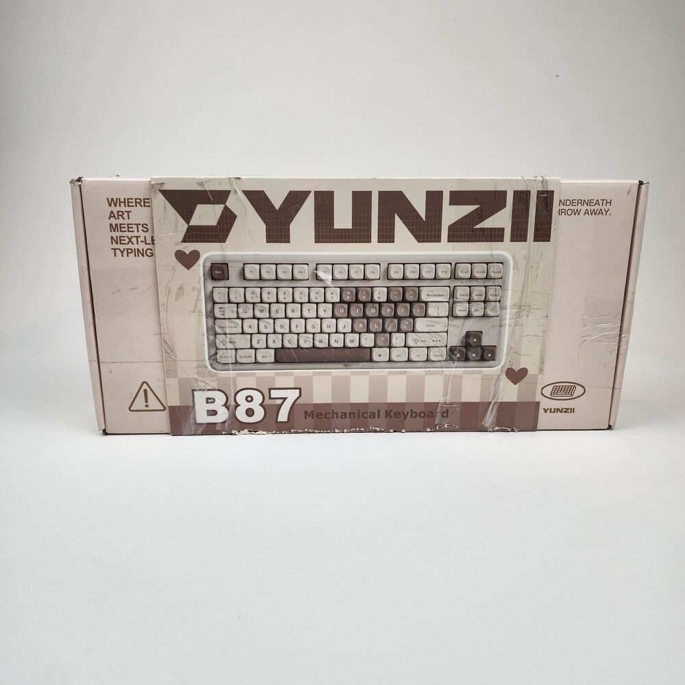 YUNZII B87 Wireless Mechanical Keyboard RGB Hot Swap QMK VIA Brown Heart